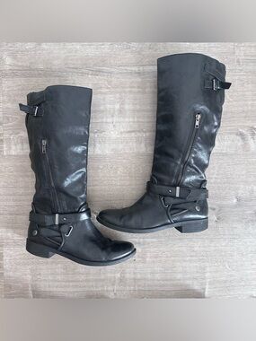 Luxury Rebel Luma Lee Black Leather Moto Biker Boots Women’s Size 38.5